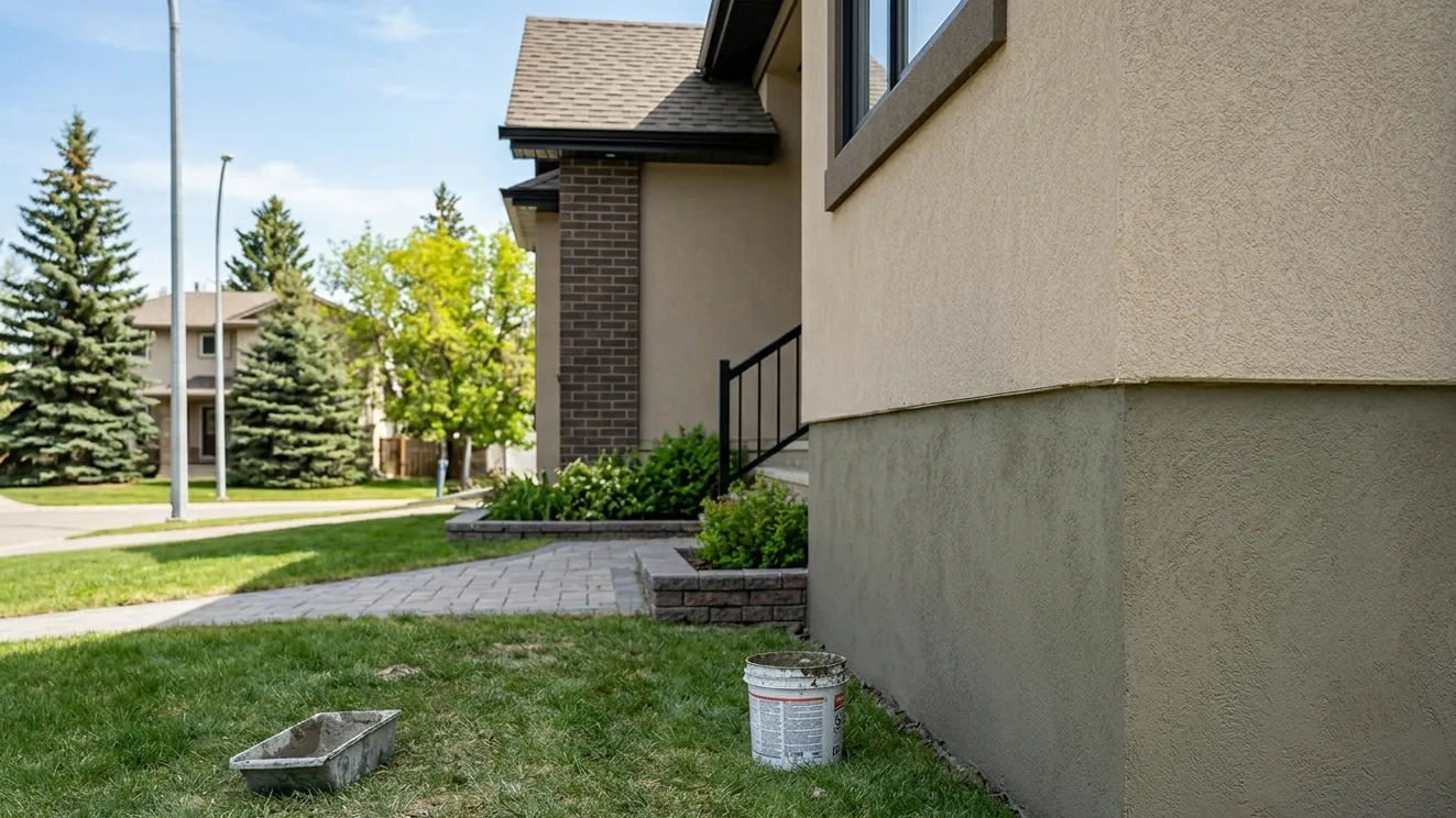 Comparing a small parging patch to a full foundation parging replacement for an Edmonton home to determine best value and protection