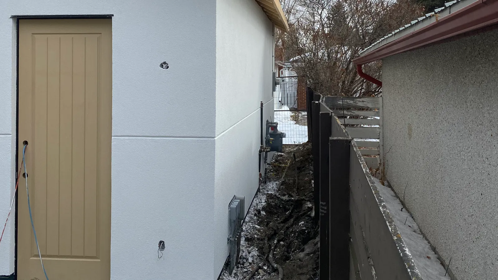 Man door EIFS finish